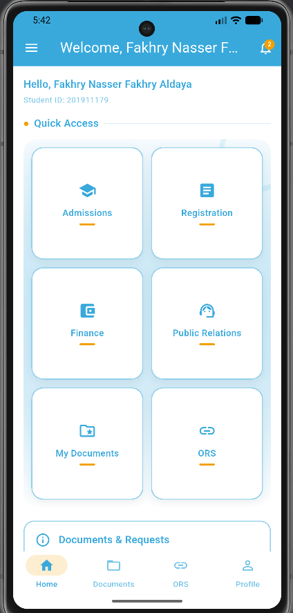 Quick access portal to all university e-services.