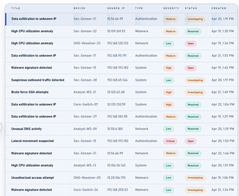 Alert workflow